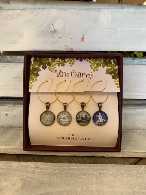 Set of 4 Bedford, NH Wine Charms