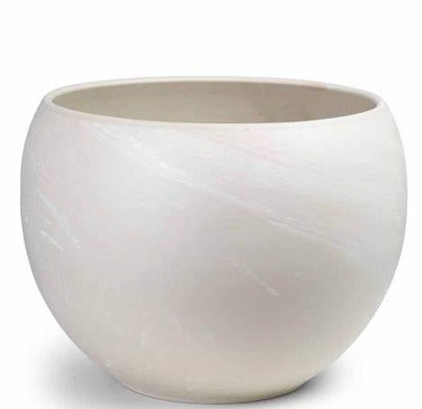 White Terracotta Sphere Pot