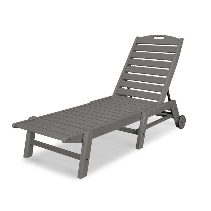 Nautical Chaise with Wheels in Slate Grey