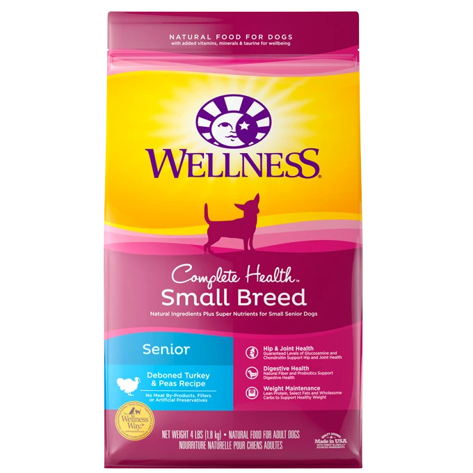 4lb. Wellness Small Breed Senior Dog Food