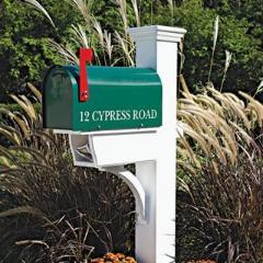 White Twin Star Mail Post by Walpole Outdoors - Installation Available